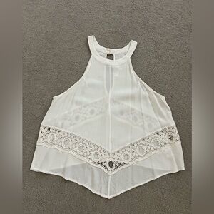 ASTR White Lace Detail Tank Top
